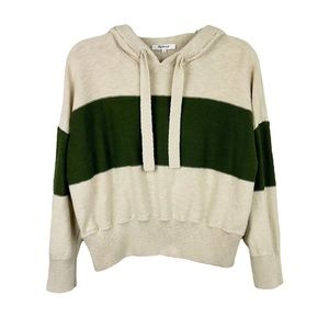 Madewell Cream and Green Hoodie